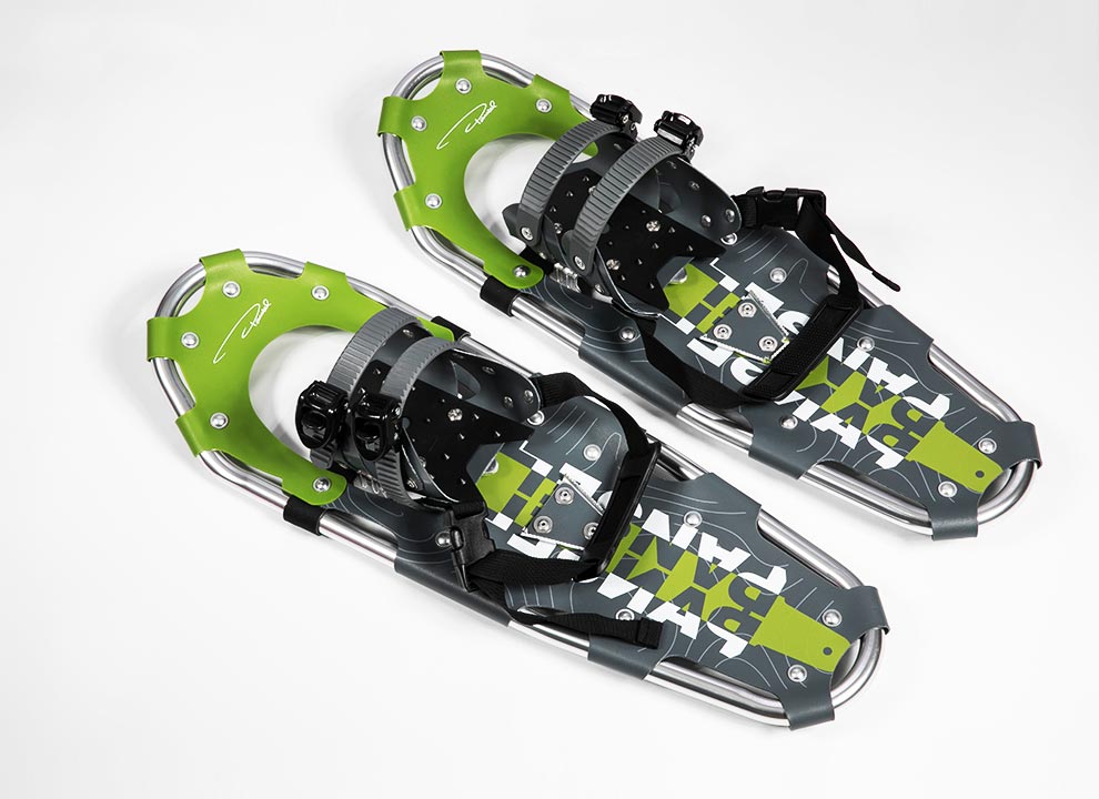 Green One-pull Binding Snowshoes