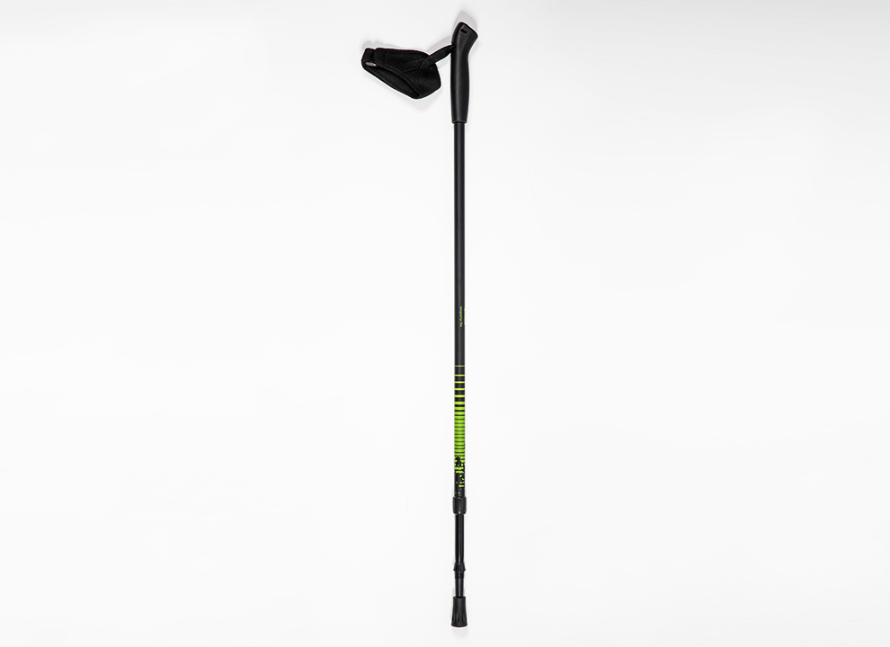 Use of trekking poles when going downhill
