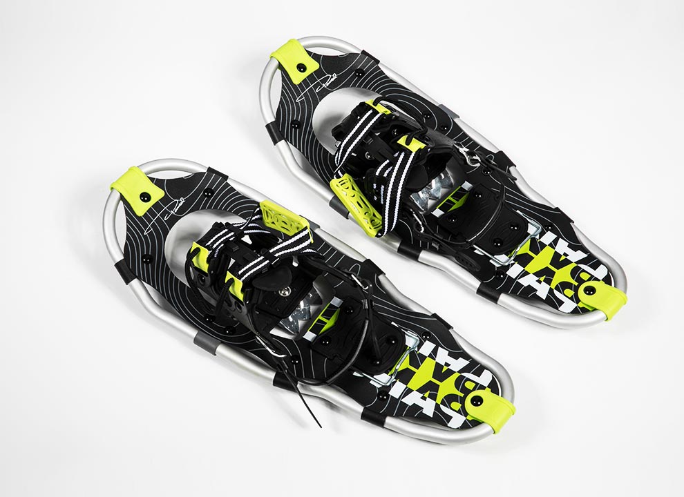 Snowshoes with flex pivot bar system